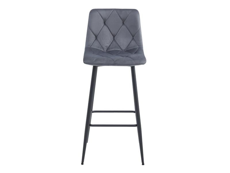 Family tabouret de bar nado - velours gris foncépieds noirs x 2  - Conforama C