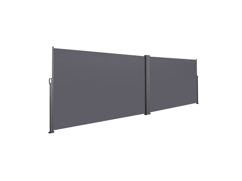  Brise-vue latéral rétractable double 600 x 180 cm – gris foncé – protection solaire et intimité  - Conforama D
