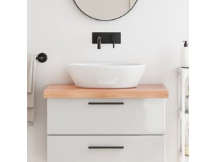 Comptoir de salle de bain, plan de travail marron 80x50x(2-6) cm bois traité cf65813
