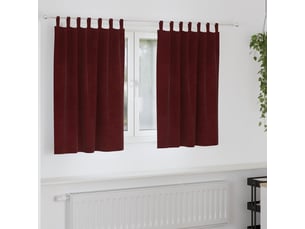 Lot de 2 rideaux, rideaux de fenêtre bordeaux 140 x 140 cm velours cf44002