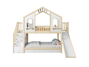 Lit superposé 90x200 cm <strong>MERAX</strong>  <strong>lit enfant bicolore</strong> coloris bicolore