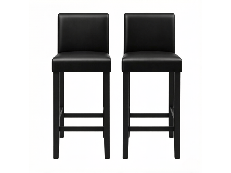 Chaise haute avec dossier – lot de 2 tabourets de bar et cuisine – tabourets design chic - Conforama A