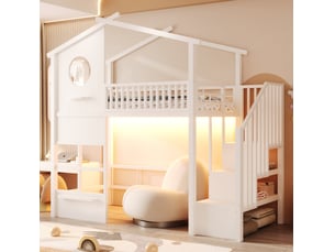 Lit mezzanine 90x200 cm MODENUIT    coloris blanc