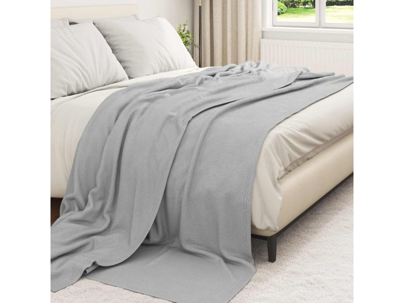 Plaid canapé gris 270x240 cm 0.86 kg polaire - Conforama C