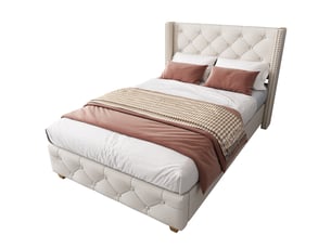 Lit simple 90x200 cm <strong></strong> <strong>evarich</strong> coloris beige