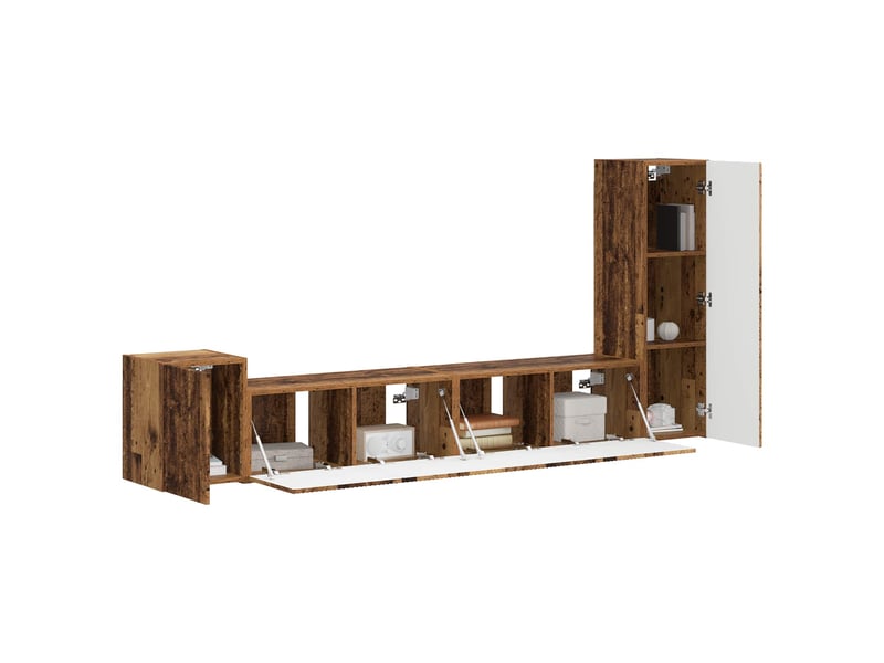  Ensemble meuble tv - banc tv - meuble de rangement 3 pcs bois ancien bois d'ingénierie  - Conforama C