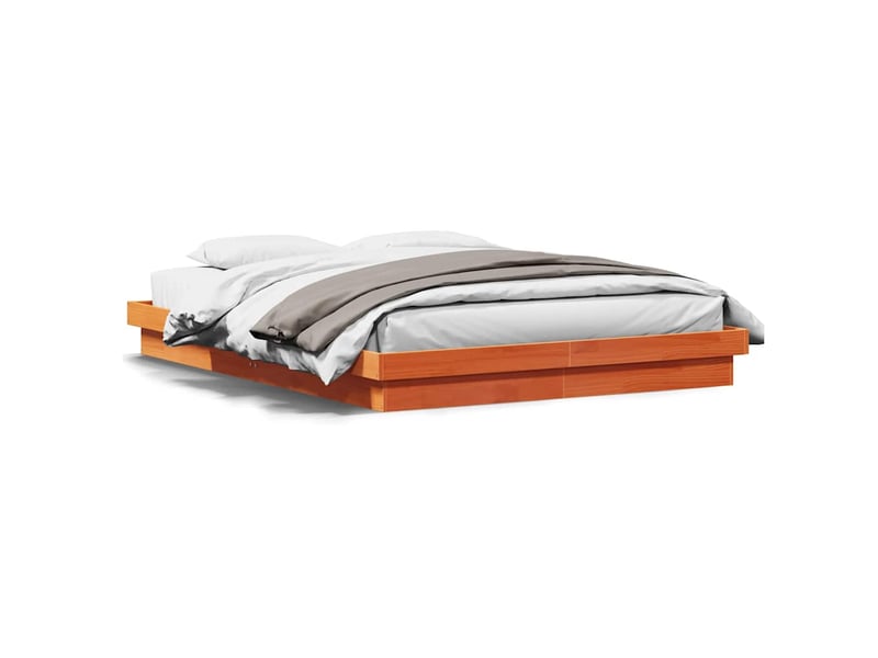  Lit double- lit adulte -  cadre de lit à led sans matelas 150x200 cm bois massif  - Conforama C