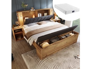 Ensemble matelas et sommier 160x200 cm Ressorts ensachés + mousse CRAVDOM soutien Ferme épaisseur 25 cm