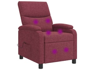 Fauteuil relax manuel VIDAXL Tissu rouge