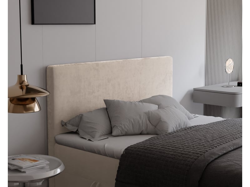  Lit coffre giulia - 140x200 cm - avec matelas et surmatelas - velours dense - beige clair GIULIA - Conforama D