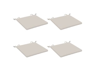 Lot de 4 coussins de siège, coussins d'assise soest 100 % polyester blanc cf60313