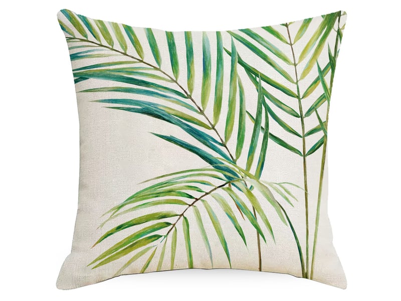  Housse de coussin feuilles tropicales 45 x 45 cm feuille de palmier vert polyester lin décoratif taie d'oreiller 4 pièces Home cushion cover - Conforama B