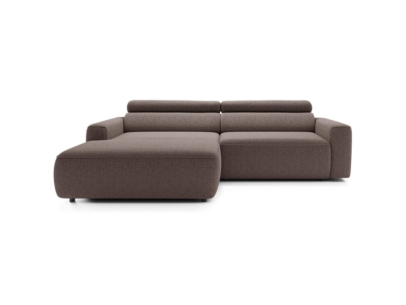 Selsey fando - canapé d'angle - 252 cm - tissu tressé brun clair - côté gauche Fando - Conforama D