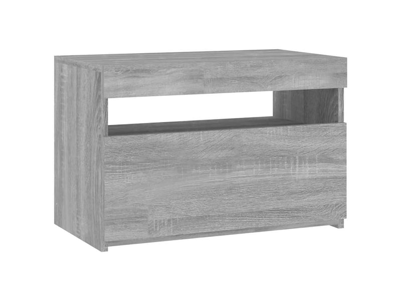  Meuble tv - banc tv - meuble de rangement avec lumières led sonoma gris 60x35x40 cm  - Conforama B