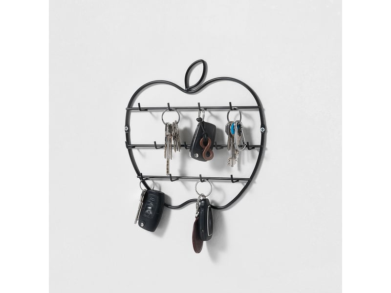  Porte-clés mural en métal avec 13 crochets - modèle apple  - Conforama C