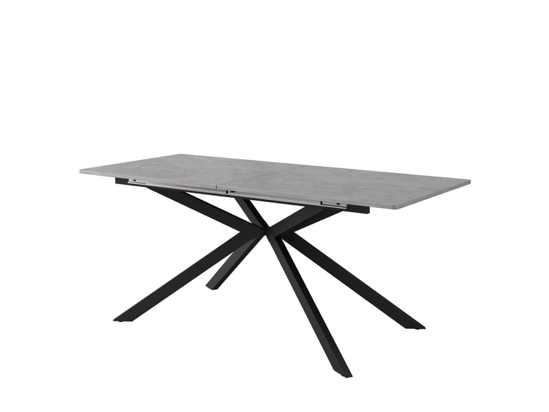 Table de salle à manger extensible en mdf avec piètement croisé pour salle à manger noir et gris - Conforama A