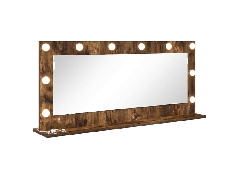  Miroir de vanité, miroir de coiffeuse chêne fumé 100 x 45 x 18 cm rectangulaire cf62755  - Conforama A