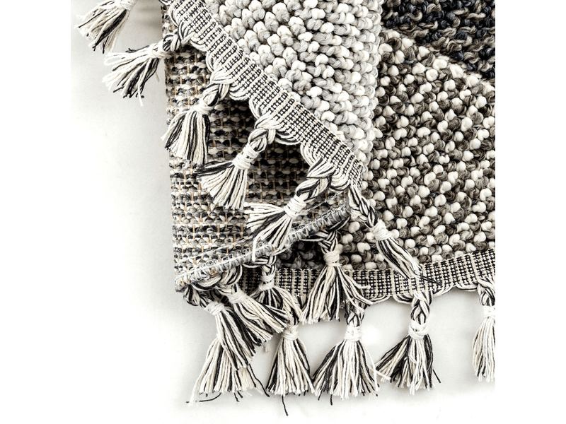 Tapis rond à motifs triangles gris - bukle  - Conforama D