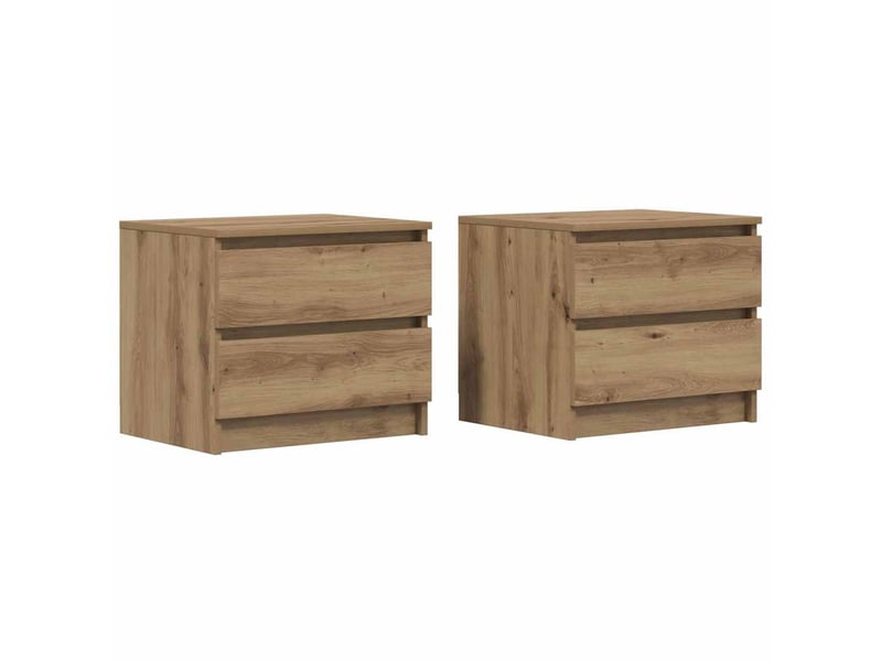  Lot de 2 tables chevet - cabinet de chevet - table de nuit chêne artisanal 50x40x43.5cm bois ingénierie  - Conforama A