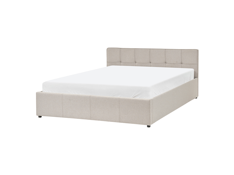  Lit ottoman lauresses tissu taupe 140 x 200 cm  - Conforama E