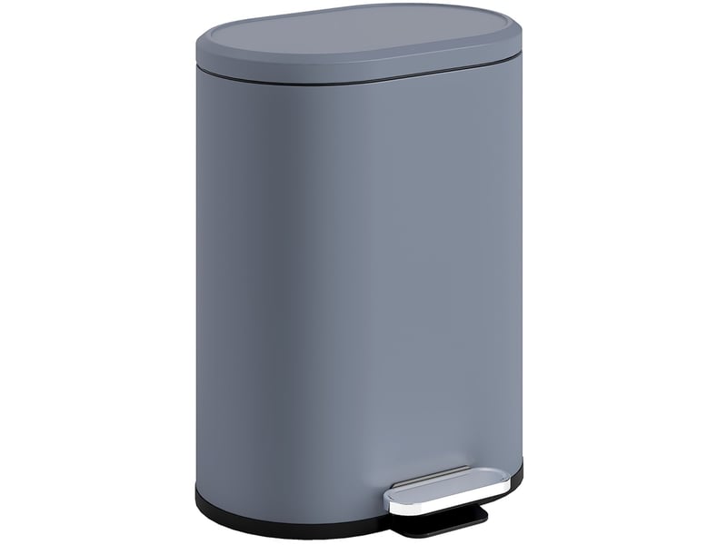 Poubelle de cuisine 30 litres avec pédale en métal, couvercle à fermeture douce, gris - Conforama A