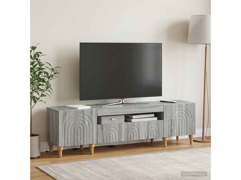 Meuble tv - banc tv - meuble de rangement led sonoma gris bois d'ingénierie - Conforama D