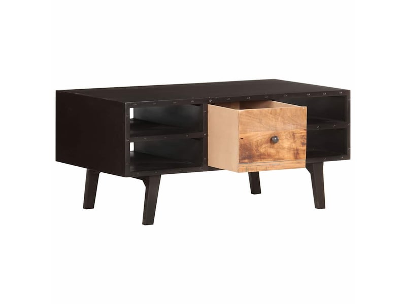  Table basse - table de salon - table à thé 100x50x45 cm bois de récupération massif  - Conforama C