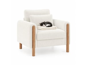 Fauteuil fixe Tissu bouclette blanc vendu A l'unité