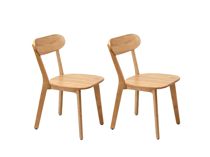 Lot de 2 chaises salle à manger,49,5x40x78 cm,patins réglables,bois,clair - Conforama A