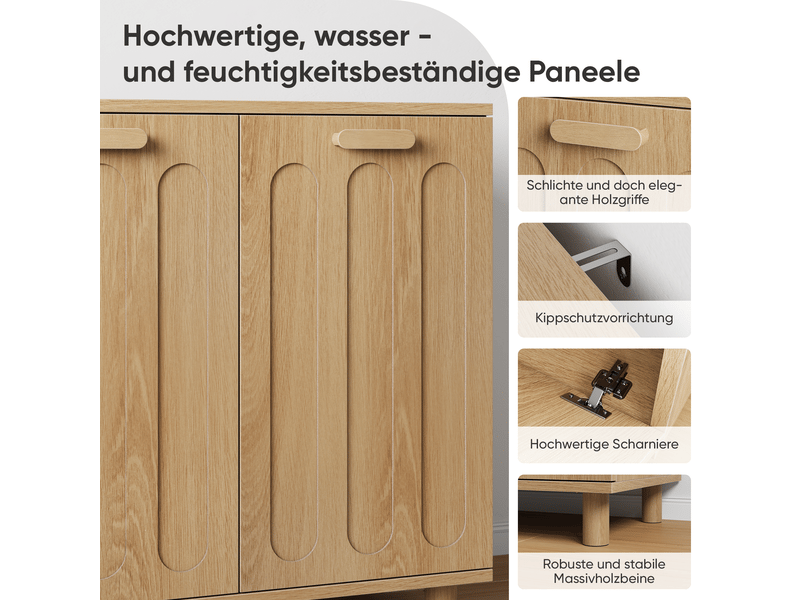  Meuble à linge basculant avec 2 paniers amovibles mdf coloris chêne 66 x 35 x 67 cm W3180P455957 - Conforama D