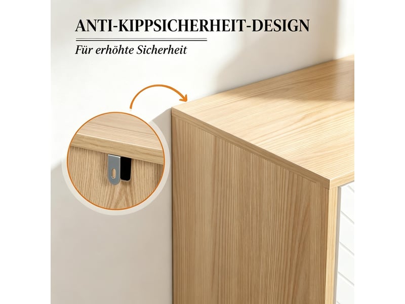 Buffet,120x35x77,4 cm,4 portes et rangement,panneau de particules,blanc - Conforama E