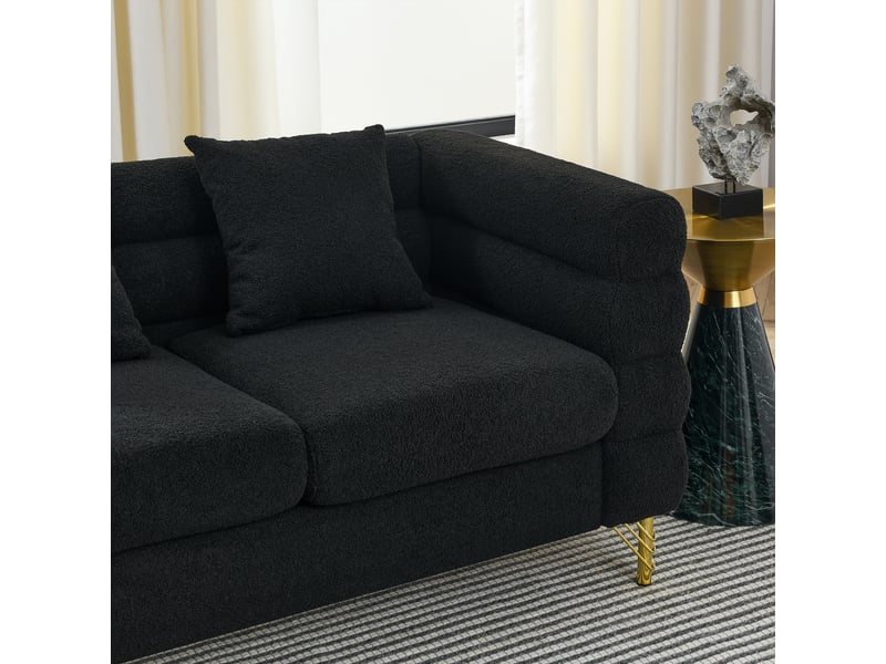  Canapé moderne - un ensemble de canapés modernes, doux et en forme de nuage, 205.7 x 81 x 71 cm, noir, réf. W3349s00154  - Conforama W