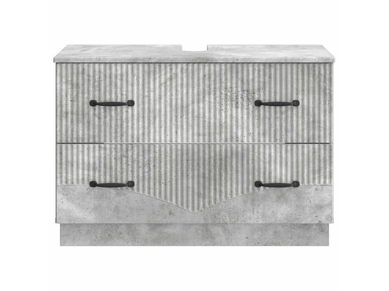  Meuble sous lavabo de salle de bain hoorn gris béton cf64913  - Conforama D