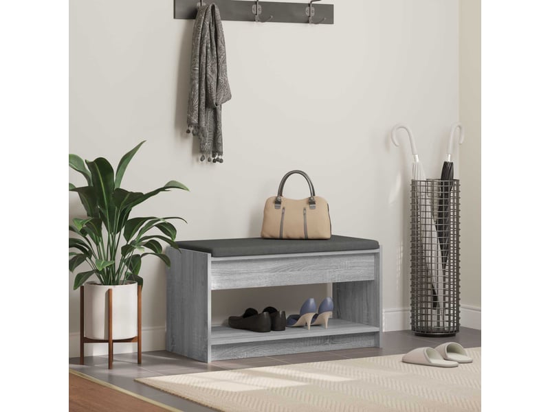  Banc d'entrée, banc interieur gris sonoma 83x38x45 cm  - Conforama B