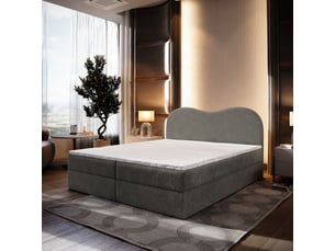 Lit avec rangement 160x200 cm <strong>MASSENO</strong>  <strong></strong> coloris gris