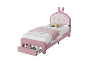 Lit avec rangement 90x200 cm SANS MARQUE   coloris bicolore