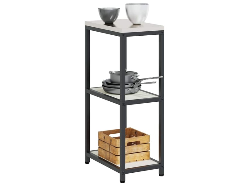  Étagère de cuisine, étagère de rangement hattem blanc 30x50x92cm acier  - Conforama C