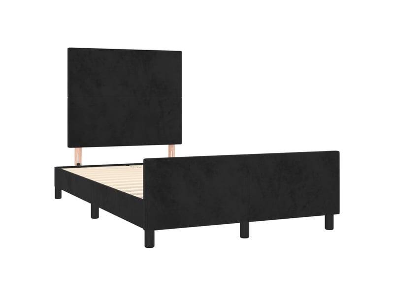  Lit double- lit adulte -  cadre de lit sans matelas noir 120x190 cm velours  - Conforama B
