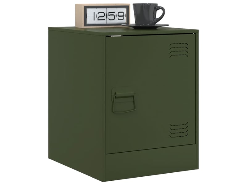  Lot de 2 tables de chevet - cabinet de chevet - table de nuit vert olive 34,5x39x44 cm acier  - Conforama B