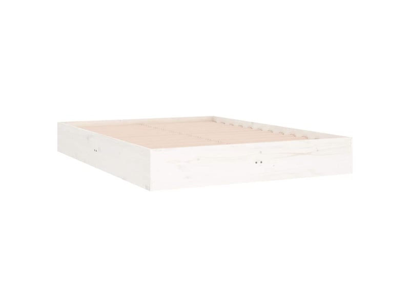  Lit double- lit adulte -  cadre de lit sans matelas blanc bois massif 140x190 cm  - Conforama B