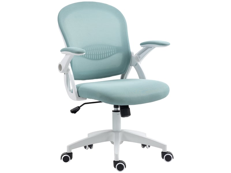  Chaise de bureau ergonomique avec dossier en maille et hauteur réglable, 65,5 x 61,5 x 88-97,5 cm, bleue  - Conforama A