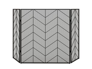 Pare-étincelles élégant pour cheminée, pliable, revêtu, noir, 135 x 85 cm