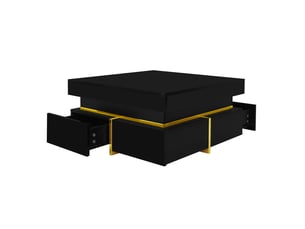 Table basse carré(e) coloris noir   - 70 cmx70 cm