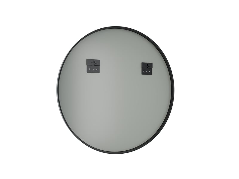 Miroir mural 75x75 cm, cadre en aluminium, forme circulaire, lignes épurées, pour salle de bain ou séjour,noir - Conforama A