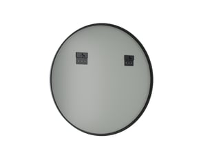 Miroir mural 75x75 cm, cadre en aluminium, forme circulaire, lignes épurées, pour salle de bain ou séjour,noir