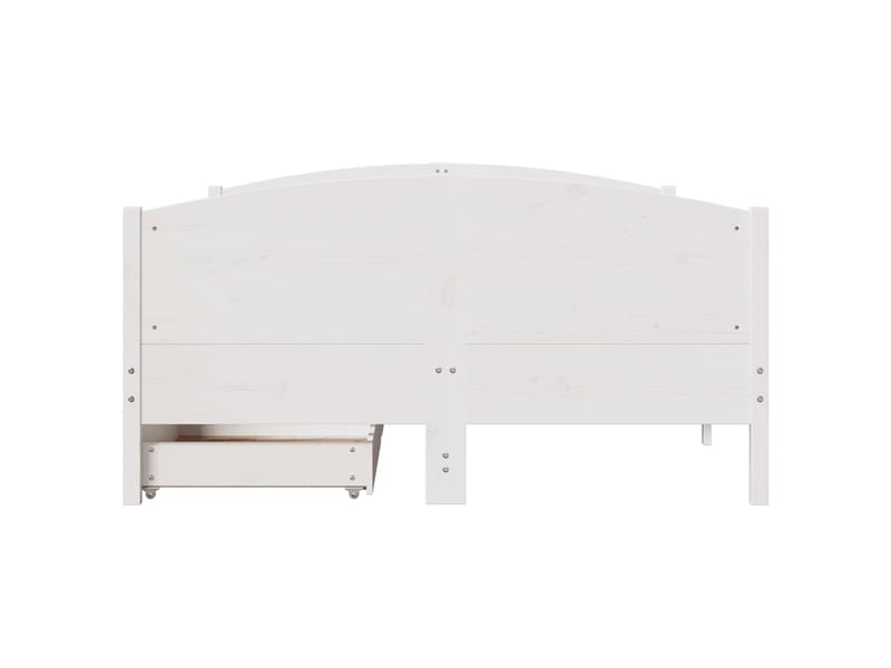 Lit double- lit adulte - cadre de lit sans matelas blanc 120x200 cm bois de pin massif - Conforama C