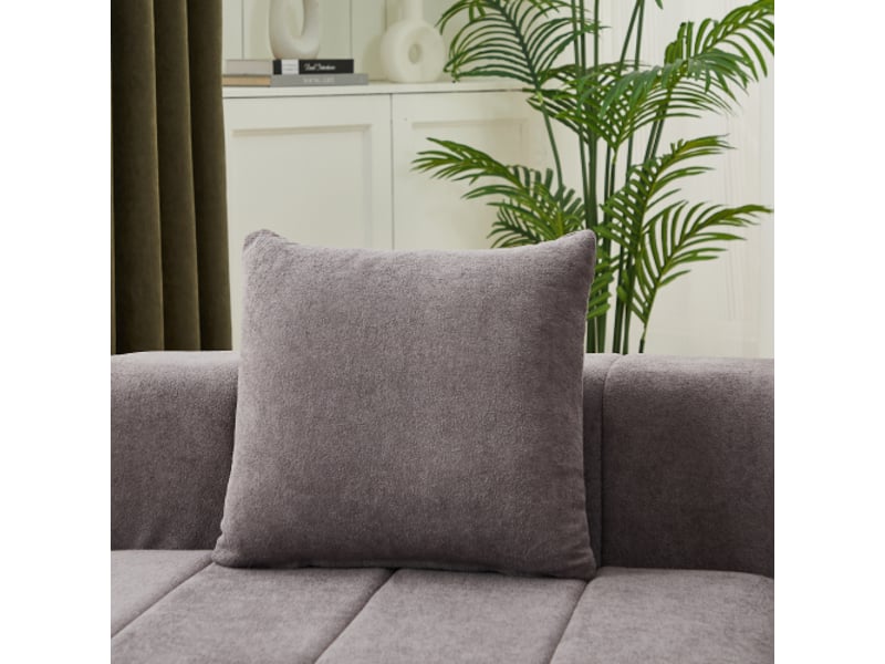 Canapé modulable en chenille courbé avec 2 coussins - demi-cercle symétrique, idéal chambre, salon, bureau - Conforama E
