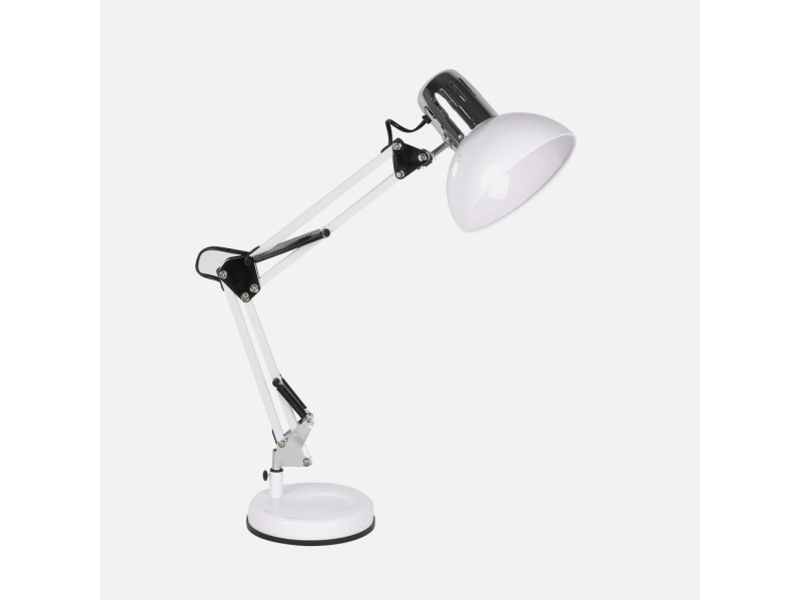  Lampe de bureau fabrilamp rutilo blancchromé 1 x e27 articulée 57x39x15 cm 140371057 - Conforama D