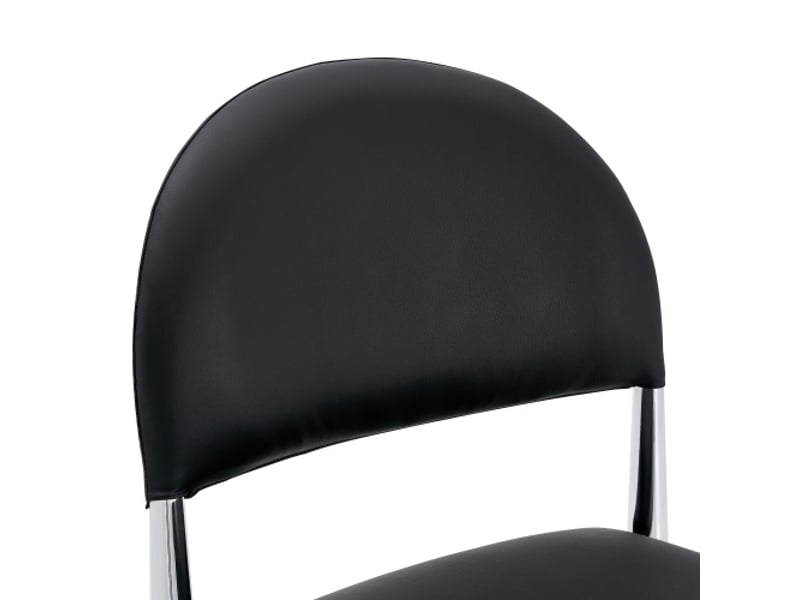 Ensemble de 2 chaises modernes – dossier demi-cercle, assise cuir pu, pieds métal, 80 cm – élégantes et robustes  - Conforama D