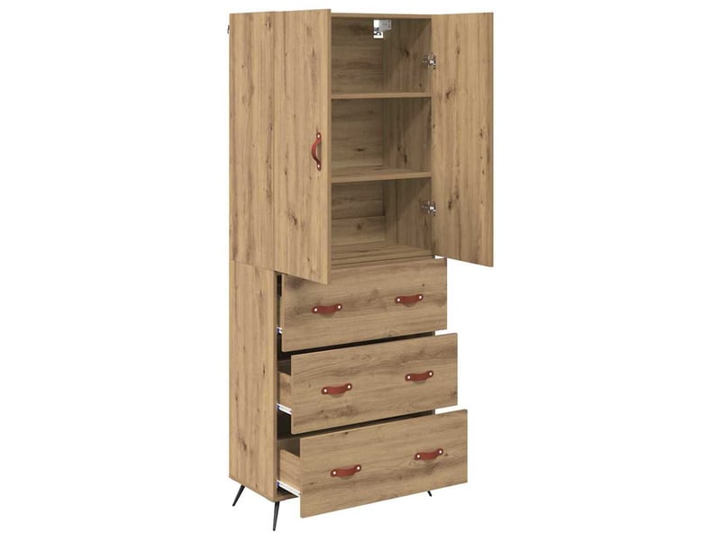  Buffet - haut armoire chêne artisanal 69,5 x 34 x 180 cm  - Conforama E